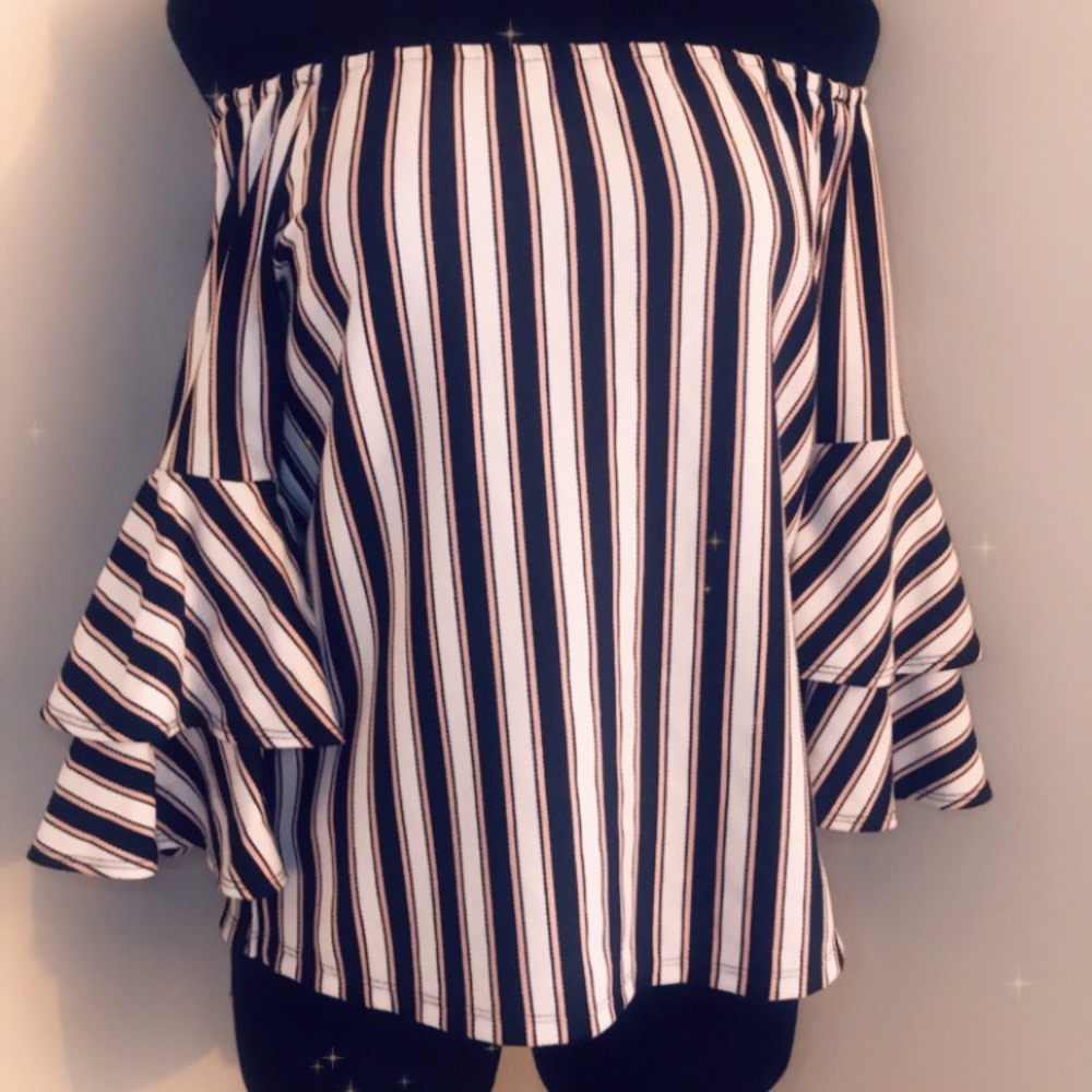 Off the shoulder bell sleeve top